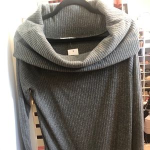 Sweater with oversized off the shoulder collar